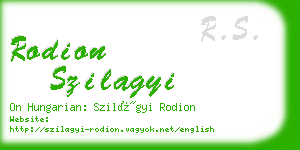rodion szilagyi business card